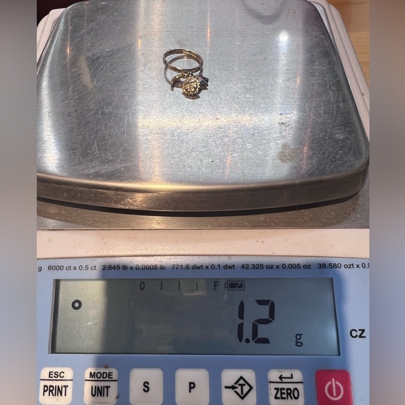 14k yellow and white gold sun moon star dangle ring size 7 ladies 1.2 grams - Picture 2 of 8